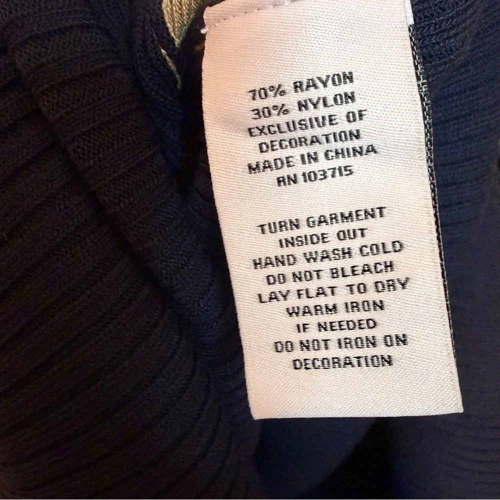 Nanette Lepore Navy and Tan Button Sweater Maxi Dress - Picture 7 of 7